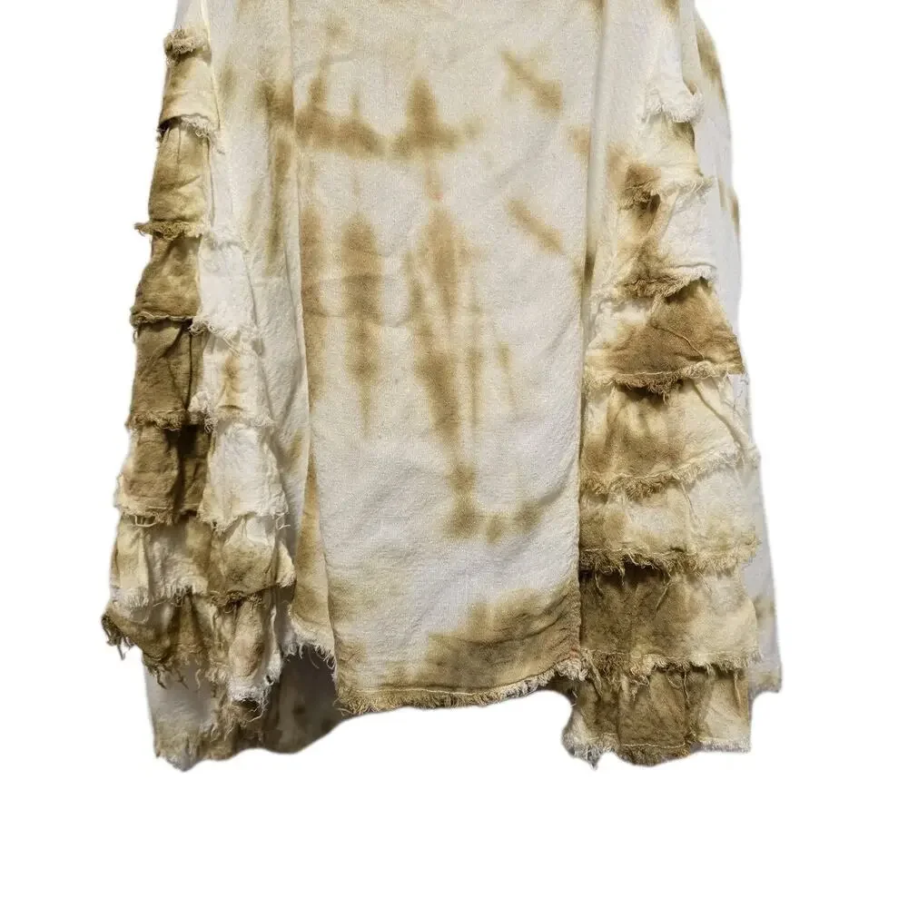 Intimately‎ Free People Sz XS Ruffle Tie Dye Flowy Tank Top Yellow